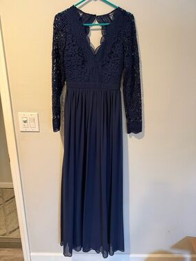 Ivivva Navy Lace Long-Sleeve Maxi Dress